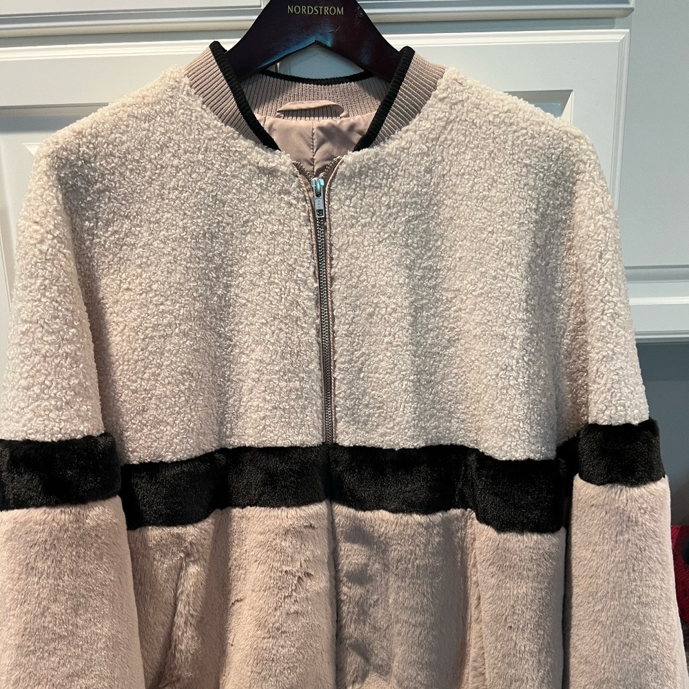 Sanctuary Fleece Bomber Jacket Like New!